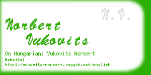norbert vukovits business card
